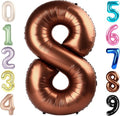 40 Inch Coffee Brown Number 8 Balloon - Perfect for 8th Birthday Parties, Weddings & Graduations