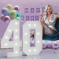 Number 40 Marquee Sign - 3 Feet Tall Light Up Decoration for 40th Birthday Party & Anniversary