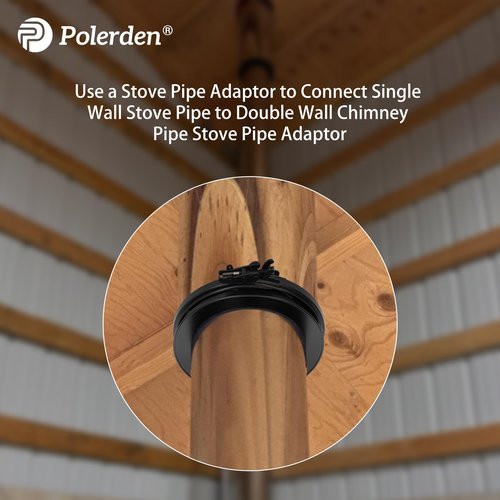 Insulated Chimney Pipe Stove Pipe Adapter, 304 Stainless Steel, For compatibility issues, please contact customer support for confirmation