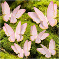 Mverse 3D Butterfly Wall Decor - Gold Paper Butterflies for Baby Showers & Nurseries | Removable Mural Decals (Pink)