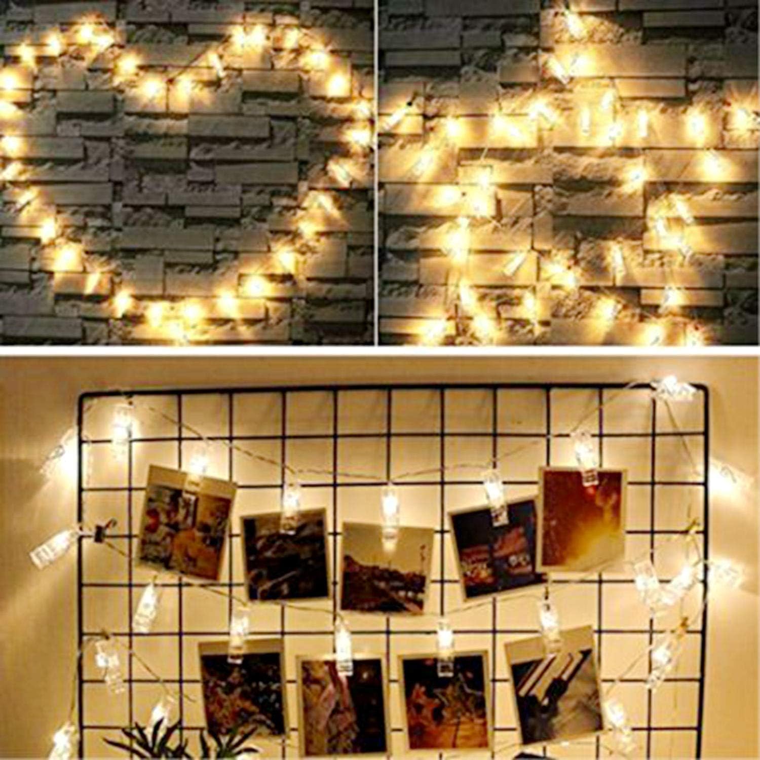 Photo Clip String Lights 33FT 100 LED Fairy Lights 60 Picture Clips Battery Powered String Light with Clear Clips for Dorm, Bedroom, Christmas, Party, Wedding Decor,3AA Battery(Not Include) Operated