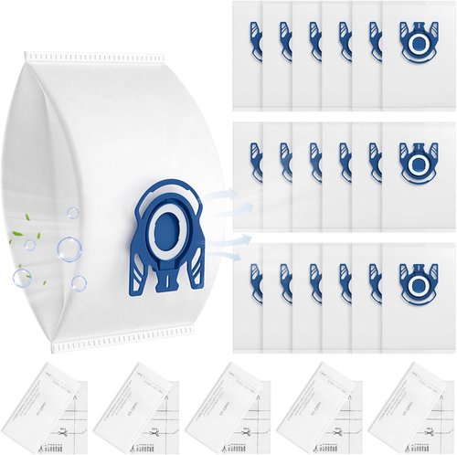 Miele 3D Airclean Vacuum Bags - 20 Pack Compatible with Classic C1, Complete C1-C3, S2-S8 Series