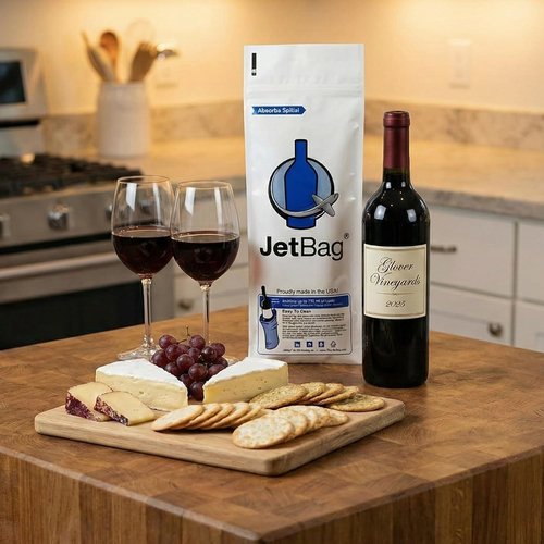JetBag Bold - Wine Bags for Travel, 3 Pack Reusable Wine Bottle Travel Protector Bags - The Original Absorbent Wine Travel Bag for Suitcase & Airplane, Leak Proof Wine Sleeves for Travel, Made in USA