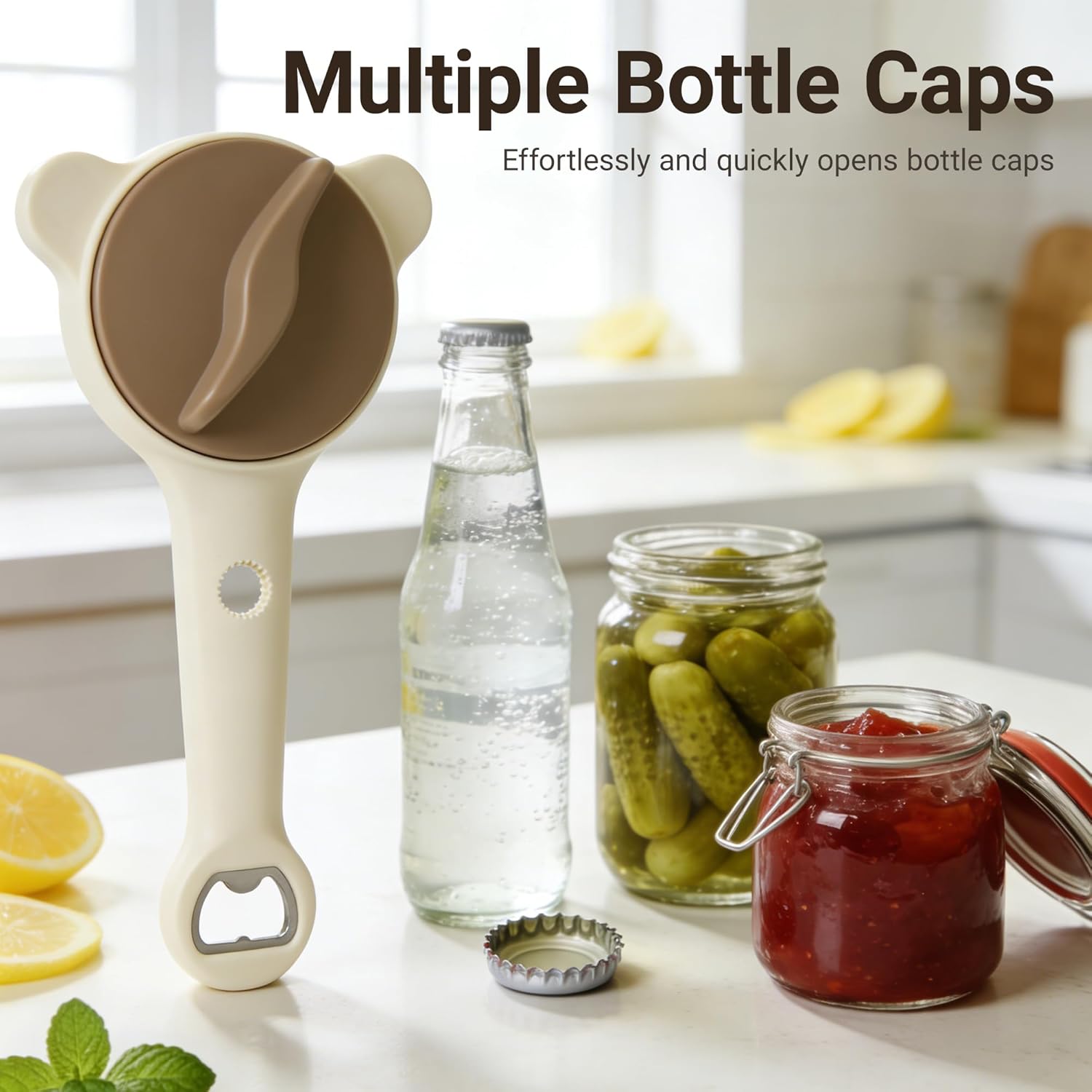 Skiennix Jar Opener - 4-in-1 Multi-Function Adjustable Tool for Seniors with Arthritis | Easy Grip Design