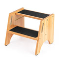 StrongTek Wooden Step Stool, 15" Dual Height Step Stools for Kids, Easy to Clean, Toddler Potty Training Stool with Handles, 300 lbs Capacity for Bathroom Sink, Kitchen, Bedroom