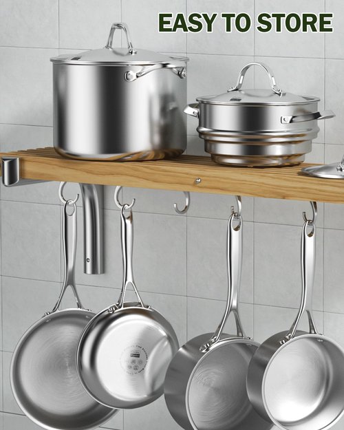 Cooks Standard Multi-Ply Clad Stainless Steel Saute Pan 10.5 Inch, 4 Quart Deep Frying Pan Skillet with Lid, Induction Cookware, Stay-Cool Handle