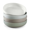HaWare Pasta Bowls Set of 4, 33oz Large Salad Bowls for Home Kitchen, Ceramic Serving Plates for Soup, Cereal, Scratch-resistant Wide and Shallow Dinner Bowl, Microwave & Dishwasher Safe, Multicolor