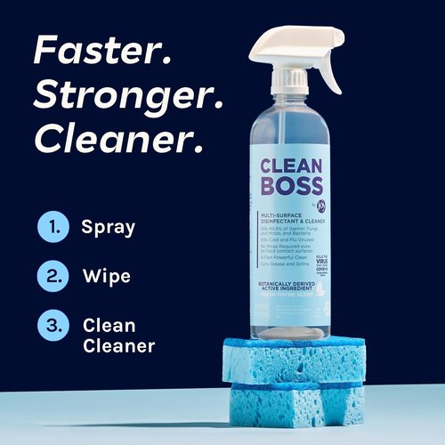 CleanBoss Botanical Disinfectant - Multi-Surface Cleaner - 128 oz | Kills 99.9% of Germs & Viruses - Fresh Thyme Scent