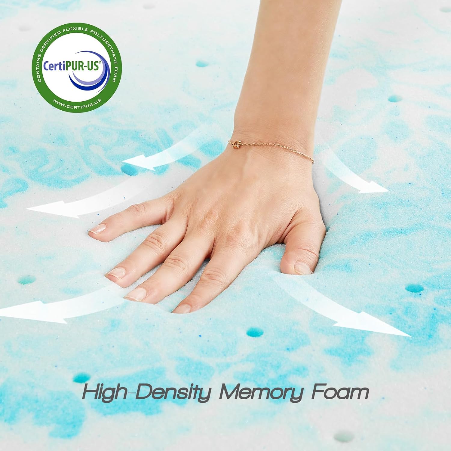 Sweetcrispy Mattress Topper - 2 Inch Thick Gel-Infused Memory Foam for Queen Size Bed | Cooling & Breathable