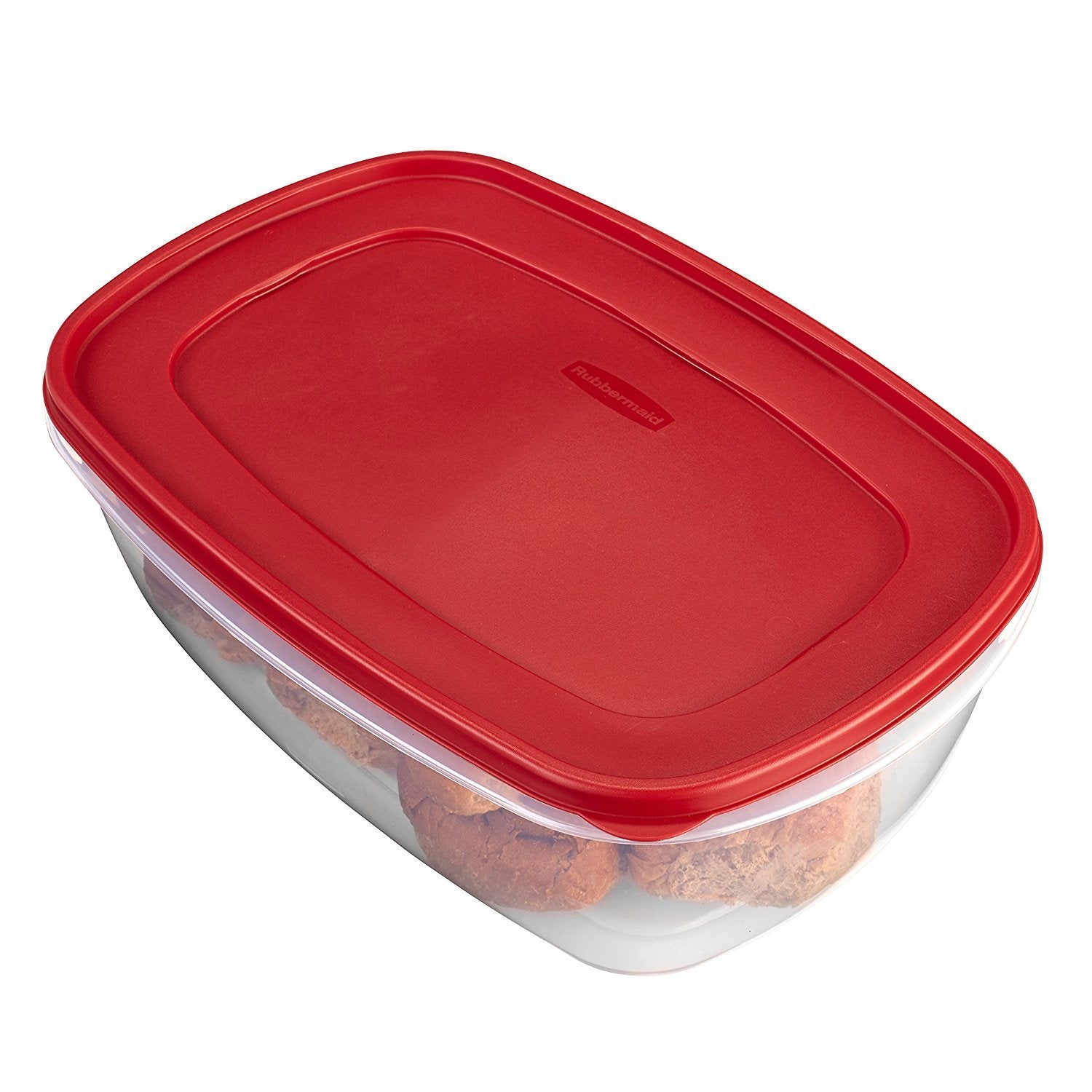 Rubbermaid 071691405382 food, 2 pack, clear with red lid