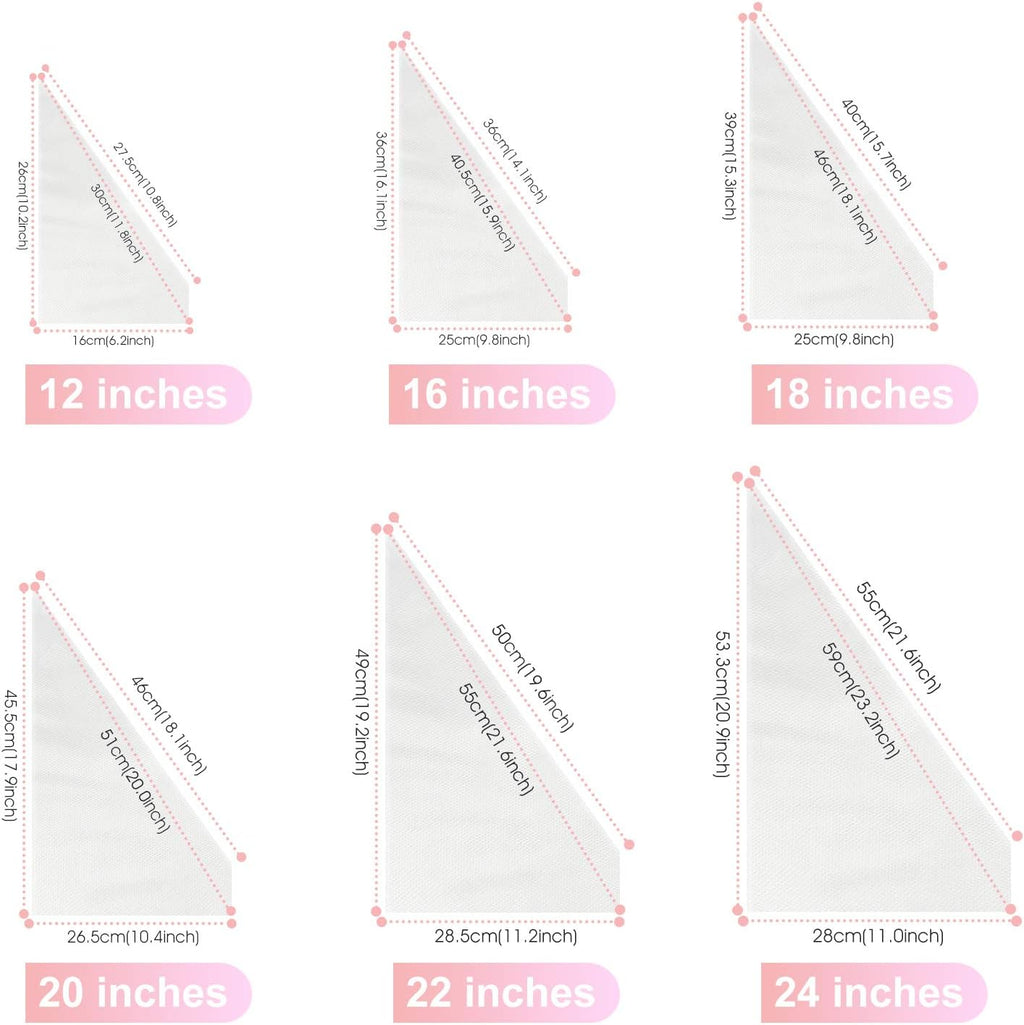 VolksRose 18-Inch Disposable Piping Bags - Anti-Burst, Non-Slip Cake Decorating Bags for Icing, White, 100 Pcs