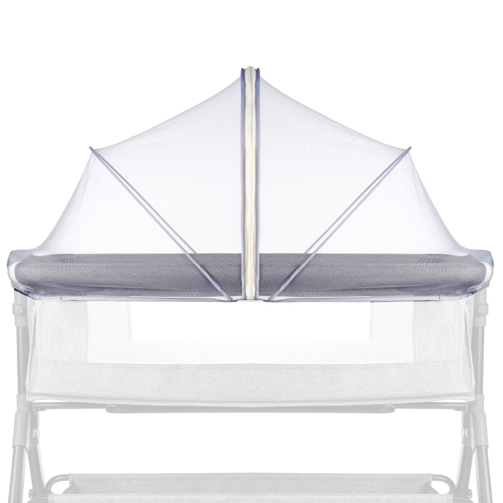 DUSHARKFUN Bassinet Cover Mosquito Net for Babies to Keep Insects/Bugs/Cats Out, Toddler Bassinet/Bedside Sleeper/Crib Net with Two-Way Zippers & Storage Bag, Breathable Mesh Holes, White
