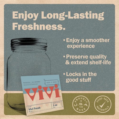 Vivi Fresh 1 Ounce Humidity Control Packs | 10-pack in Resealable Bag | For All Airtight Storage Containers, Store Longer and Preserve Freshness | Made in the USA by Boveda