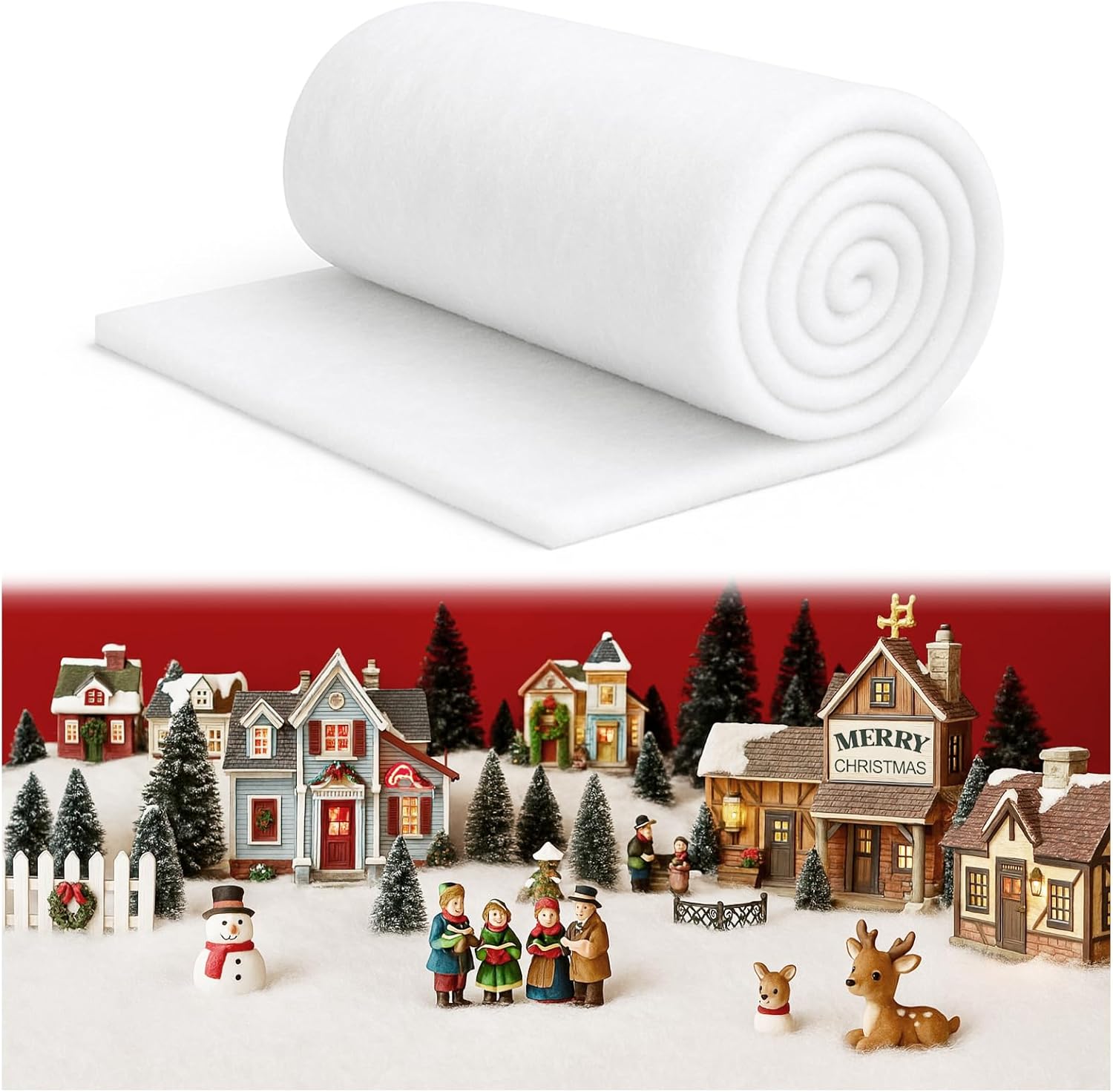 5 Pack Christmas Fake Snow Blanket - Thick 3x8 FT Fluffy White Artificial Snow Sheets for Holiday Displays