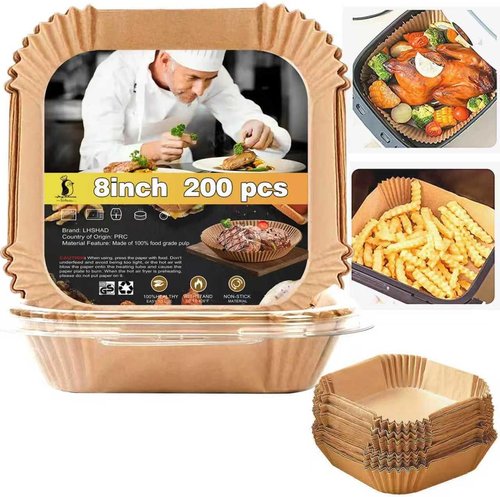 Air Fryer Liners | 200 Pcs Disposable Parchment Paper for Instant Pot Vortex Plus 6QT XL