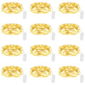 Lakumu 12-Pack Fairy Lights Battery Operated String Lights 7FT 20 LED,Waterproof Silver Wire Firefly Lights for Mason Jars DIY Bedroom Wedding Party Centerpiece Table Decor, Warm White