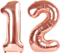 Rose Gold Number 12 Balloon - 40 Inch 12th Birthday Decoration for Girls & Boys