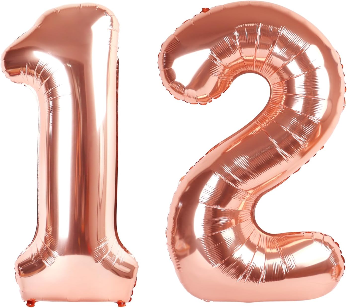 Rose Gold Number 12 Balloon - 40 Inch 12th Birthday Decoration for Girls & Boys