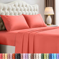 Utopia Bedding California King Sheet Set - Soft, Breathable Microfiber | 4-Piece in Coral
