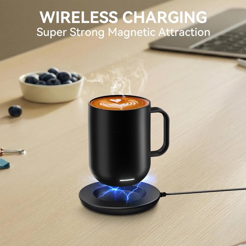 FEFAIA Charging Coaster 2 Compatible with Temperature Control Smart Mug 2 and 1/Travel Mug, Wireless Charger Power Dock Base for Home & Office