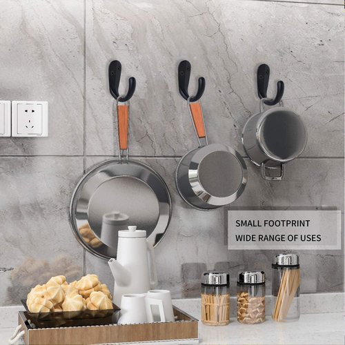 IBosins Coat Hooks - 15PCS Wall Mounted Single Prong Robe Hooks with 30 Screws - Black for Towels, Bags & Hats