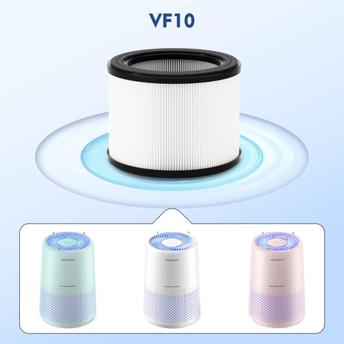 VENDFO Air Filter Replacement Standard Version for VF10/VF10 Pro, H13 True HEPA Air Cleaner Filter, 2 Pack