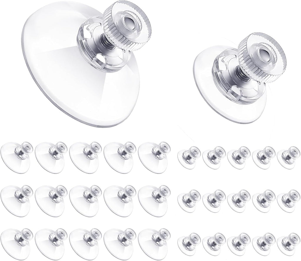 Teenyyou Adhesive Suction Cups - 30 Pack Clear PVC Sucker Pads for Window, Wall & Car Decor | 25mm/40mm