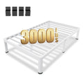 MAF 14 Inch Twin Metal Platform Bed Frame White with Round Corner Legs, 3000 LBS Heavy Duty Steel Slats Support, Noise Free, No Box Spring Needed, Easy Assembly