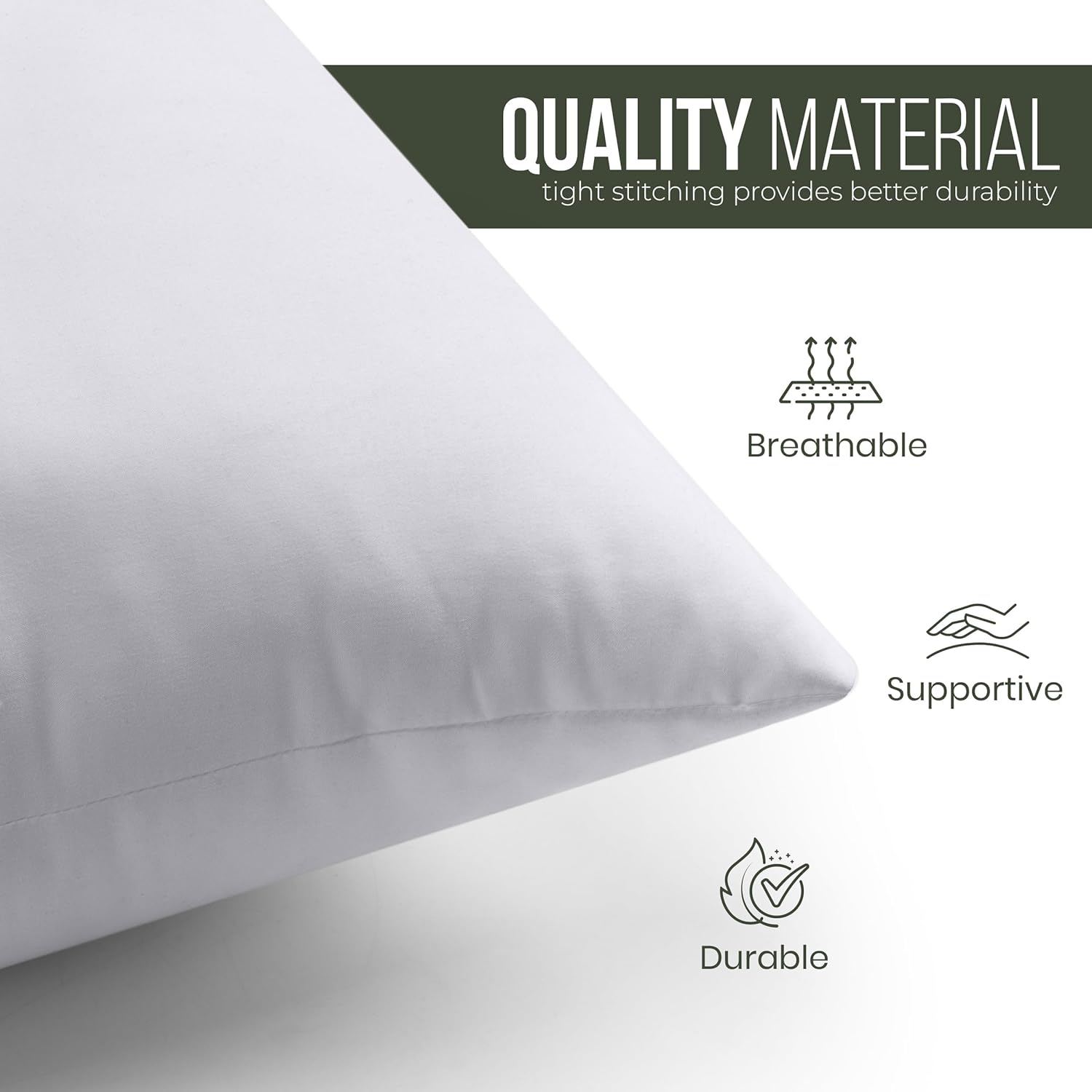 Utopia Bedding Throw Pillow - Fluffy 16x16 Inches Down Alternative Cushion in White | Perfect for Bed, Sofa & Couch