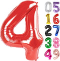 Red Number 4 Balloon - 40 Inch Giant Foil Balloon for 4th Birthday Party Decorations