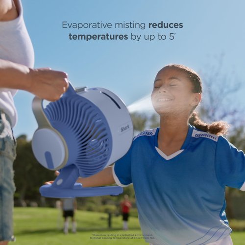 Shark FlexBreeze HydroGo Fan—Ultra-powerful portable fan with indoor + outdoor mist. Corded & cordless, 5 speeds, evaporative misting, Grey, FA052