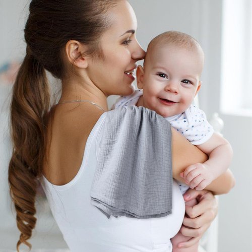 3 Pack Muslin Swaddle Blankets (40x40in) - Ultra Soft Breathable Wraps for Newborn Swaddling, Nursing, and Toddler Playtime, Unisex Design