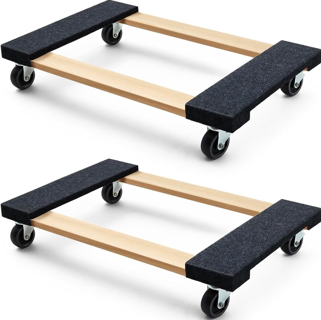 Simpli-Magic Furniture Moving Dolly - Heavy-Duty 30" x 18" with 1,320 lbs Capacity | 4 Swivel Wheels, 2 Pack