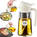 YARRAMATE Glass Olive Oil Sprayer - 16oz Food Grade Premium Dispenser for Cooking & BBQ (Creamy White)