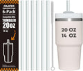 ALINK Clear Replacement Straws - Reusable 6 Pack for Stanley 20oz & 14oz Tumblers | Dishwasher Safe & BPA Free