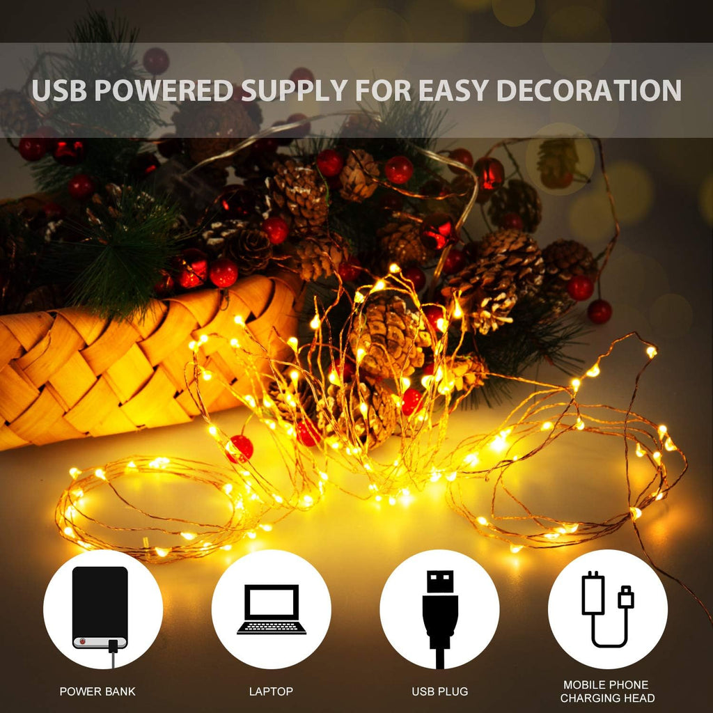 Ariceleo LED String Light Bundle - 16.4ft Battery & USB Powered for Versatile Outdoor Decor