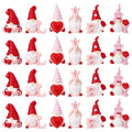 Guiqulai 24Pcs Valentines Gnomes Decorations Adorable Mini Gnome Figurines Gnome Table Decor Valentines Gifts for Him Her