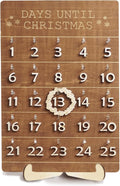 Skiennix Christmas Advent Calendar - Wooden Countdown Wall Hanging Sign for Holiday Decor | Rustic 2025 Design