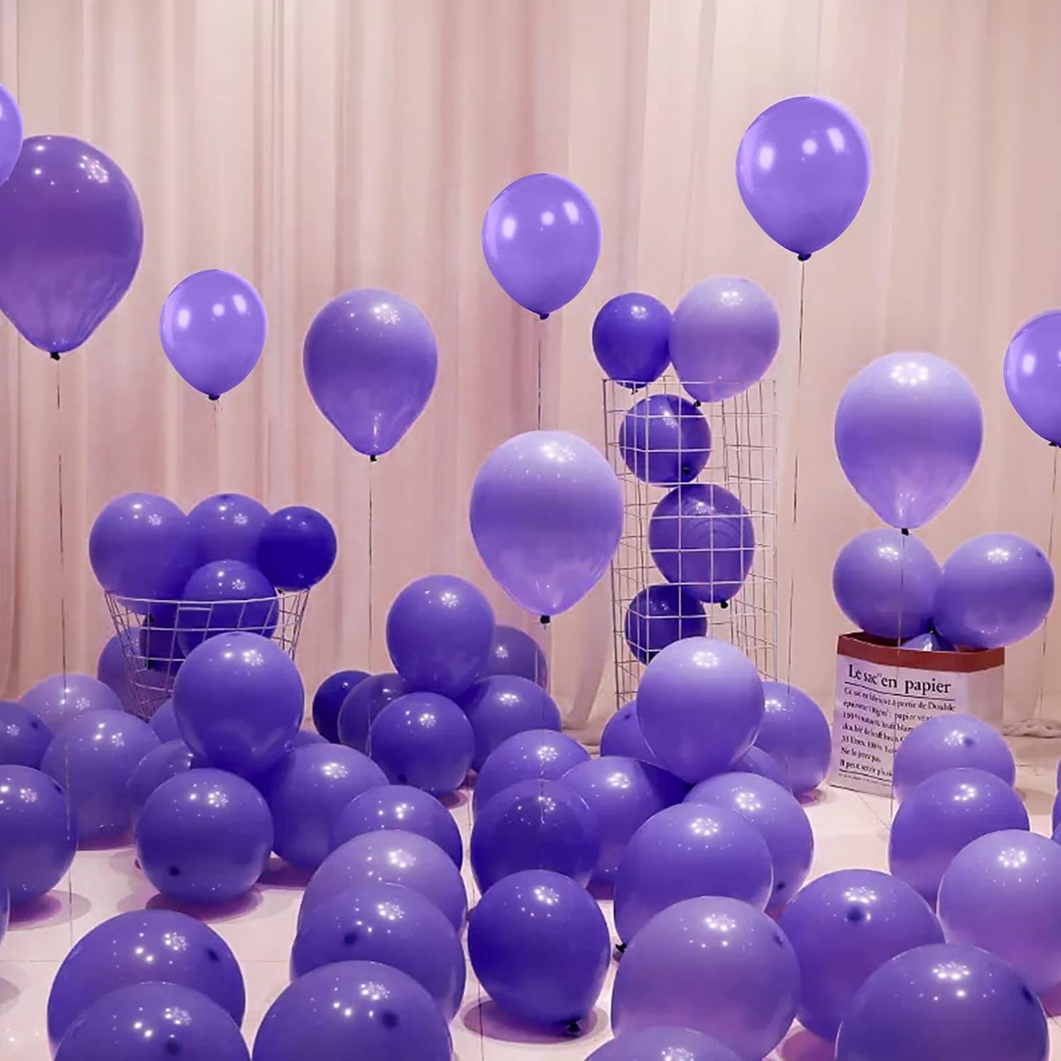 Purple Balloons - 110 Pcs Mini 5-Inch Thick Latex Balloons for Birthday, Wedding & Baby Shower Decor
