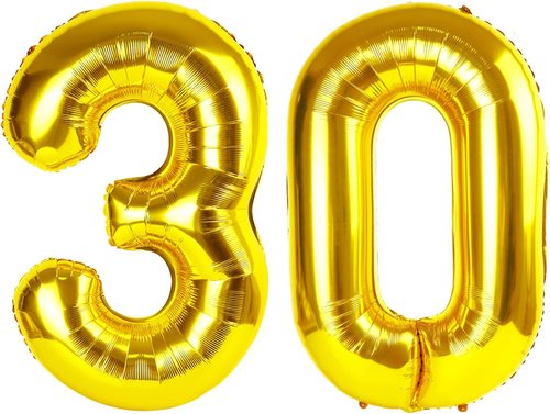 Gold Number 30 Balloons by [Brand Name] - 30th Birthday Decorations for Him & Her | Perfect Party Photo Prop