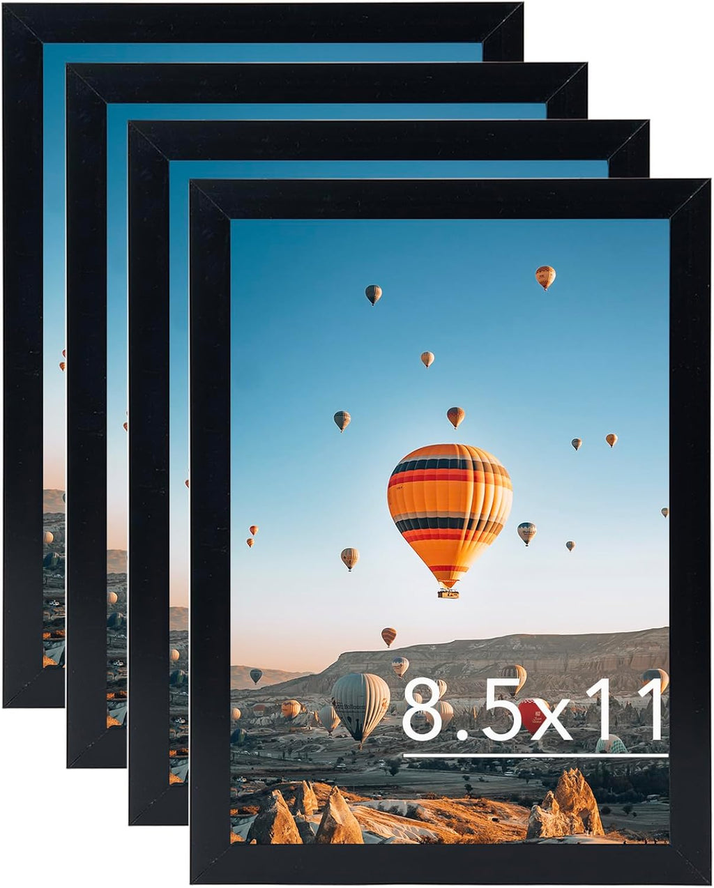 Regine Switzerland 8.5x11 Picture Frame Set of 4 - Shatter Resistant Plexiglass for Wall or Tabletop Display