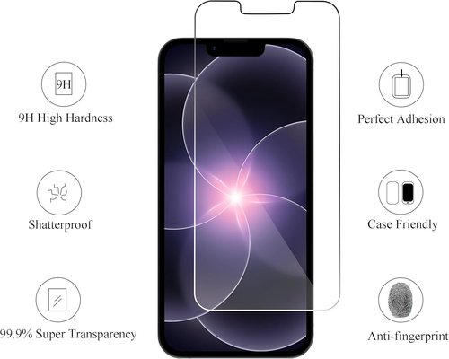 Ailun Tempered Glass Screen Protector - 3 Pack for iPhone 17e, 16e, 14, 13 | 6.1 Inch, Case Friendly