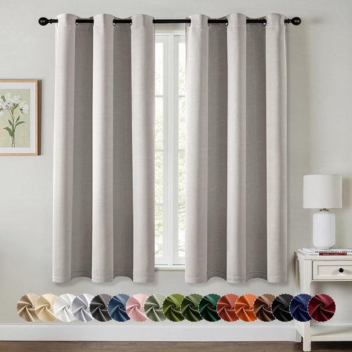 MIULEE Blackout Curtains - Thermal Insulated Room Darkening Drapes | 63-Inch, 2 Panels, Noise Reduction