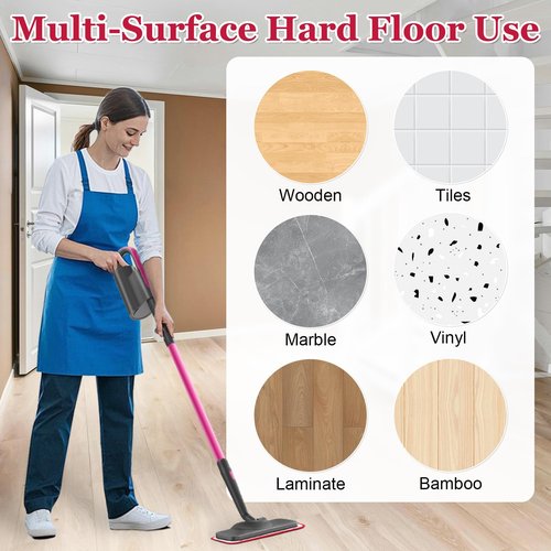 Aiyiried Microfiber Steam Mop Pads Compatible with Schenley Steam Mop Cleaner,4 Pack Steam Mop Replacement Pads for Multi Surface Floor Wet/Dry Clean,Reusable and Washable Steam Mop Accessories,Pink