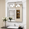 LOAAO Brushed Nickel Bathroom Mirror - 20x30 Inch Rounded Rectangle Design | Anti-Rust & Shatter-Proof