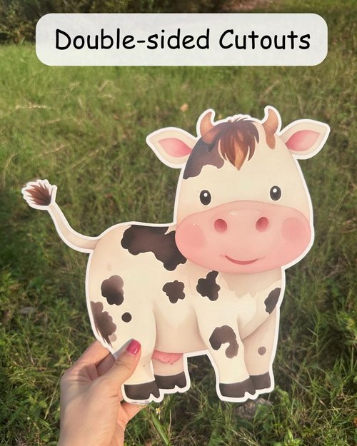 Large Farm Animal Cutouts with Stand, 12inch Farm Themed Party Decorations, Barnyard Birthday Baby Shower Supplies, Party Decorations Prop | 6PCS Stand Up Prop