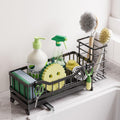 Skiennix Kitchen Sink Caddy - 304 Rustproof Stainless Steel Sponge Holder | Black Countertop Organizer