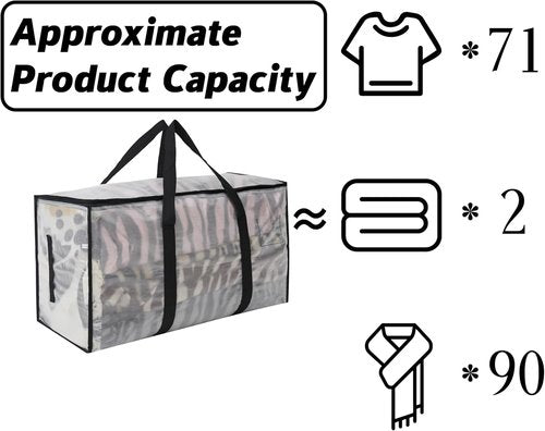 Clear Storage Bins - 4 Pack Heavy Duty 93L (24.5 Gallon) Stackable Plastic Totes with Lids | Ideal for Home Organization