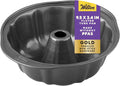 Wilton Gold Non-Stick Fluted Tube Cake Pan - 9.49 Inch Cold-Rolled Steel Bakeware, PFAS-Free