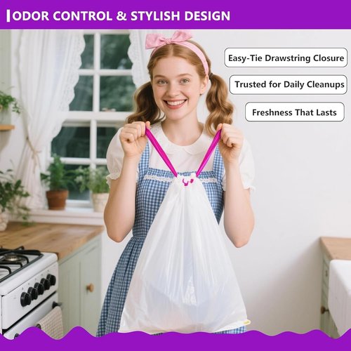 Febreze Lavender Scented Trash Bags - 4 Gallon Drawstring | 170 Count Odor-Resistant Liners for Home